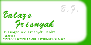 balazs frisnyak business card