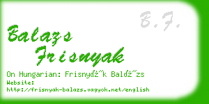 balazs frisnyak business card